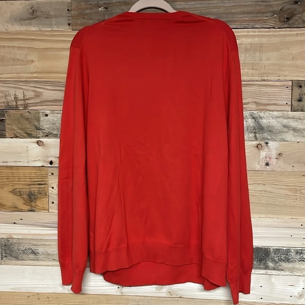 Banana Republic size XL orange v-neck silk cotton blend sweater